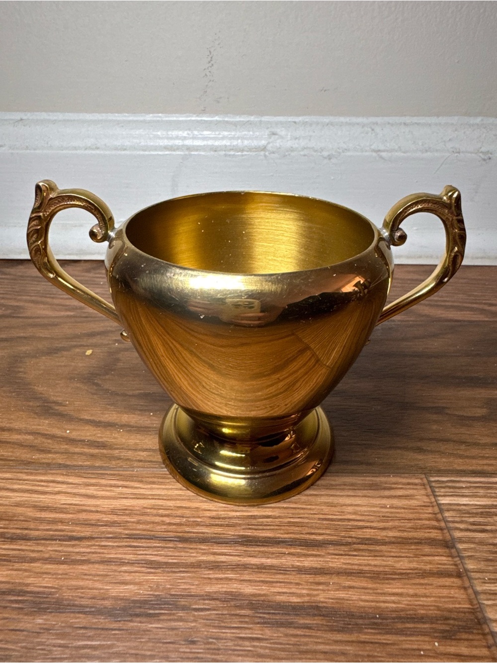 Brass & Copper Decorative Double-Handled Sugar Bowl